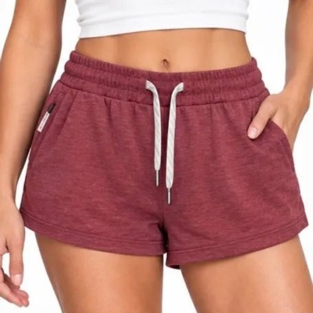 Vuori Womens Halo Performance Short VW339 Ruby Heather Red Size L Athleisure